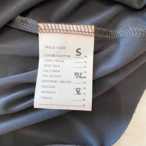 NWT VERONIQUE MILJKOVITCH GREY STRETCH COWL NECK 314 SLEEVES DRAPED DRESS - S - Picture 10 of 10